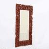 Rizo Mango Wood Teak Finish Carving Wall Mirror