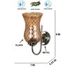 Devansh Steel Electric Wall Light in Steel Colour with Lavender Shade Count of 1 Light