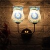 Devansh Metal Electric Wall Light in Gold Colour with Multicolor Shade Count of 2 Lights