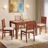 Atlas Crest Solid Wood 4 Seater Dining Table With Atlas Dining Chairs Set