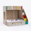 Pattern Dreams Bunk Bed  6X5 (Drawers On Wheels) In Oak & red Colour