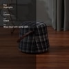Hoist Collection Black Pouf With Faux Leather Strap