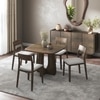 Aero Solid Wood 4 Seater Dining Table With 4 Clarke Dining Chairs (Finish : Danish Walnut, Chair Colour : Vapour Grey)