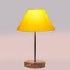 Devansh Yellow Cotton Table Lamp With Natural Wood Base & Steel Pipe (10X16.25 Inches)-31