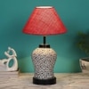 Averie Pink Jute Glass Table lamp with Iron Base