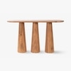Hump Solid Wood Oak Console Table in Brown Colour
