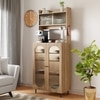 Stellar Multipurpose Storage Cabinet (Tall Size with Upper Storage, Oak)