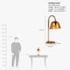 Lior Handicrafted Table Lamp in Antique Silver Brass finish and Amber Colour