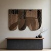 Abstract Handmade Natural Wool Wall Art Brown Geometric 5 x 3 Feet