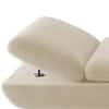 Nicco Velvet Chaise Lounger in Cream Color