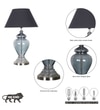 Syracuse Blue Glass Table Lamp With Black Cotton Shade