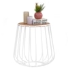 Scandinavian Gabbia Round Side Table White Matte Finish