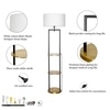 Gallow Metal Multiutility Shelf Floor Lamp With White Cotton Shade