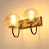 Eliante Modern Wall Lights Mild Steel, Glass & Glass Material Brown,Gold & Champaign Finish