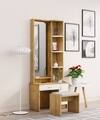 Hexa Red Wooden Dressing Table in Giant Wood and Frosty White Colour