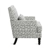 Lark Printed Canvas Geometry Fabric Lounge Chair in White Colour