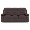 Raphael Leatherette Three Seater Manual Recliner in Brown Colour