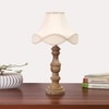 Devansh Off-White Cotton Vintage  Lamp With Wood Base (12X20)