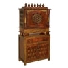 D'Dass Dark Polish Sheesham and Mdf  Wall Hanging Wooden Temple With Cabinet For Pooja