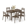 Dane Solid Wood 6 Seater Compact Dining Table In Danish Walnut Finish