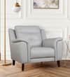 Alexa Single Seater Leather Sofa in Light Grey