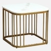 Metallive Square Metal Nesting Coffee Table Set Gold Finish White Porcelain Top Set Of 2