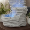 White Fiber Glass Rock Carvern Indoor Water Fountain