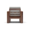 Parson 1 Seater Wooden Sofa In Teak Finish in Vapour Grey Colour