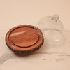 Ireka Homes Vriksha Acacia Wood Cake Stand with Glass Dome
