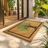 Luxe Home 100% Natural Coir Doormat Tree Print Design (71x45 cm)
