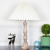Hatton hand crafted Solid wood distress white finish table lamp With White Cotton Shade