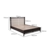 Cayman Upholstered King Size Non Storage Bed in Oak Grey and Cream White