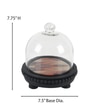 Ireka Homes Sweet Spot Acacia Wood Cake Stand with Glass Dome