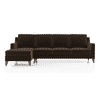 Abbey Sectional Sofa (Colour : Dark Earth, Cushion : Soft, Seater : Left Aligned 3 Seater + Left Aligned Chaise)