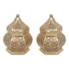 Hanging Hut Lantern Tealight Holder Set Of 2 In Gold Colour