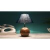 Turquoise Jute with Natural Wood Table Lamp
