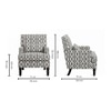 Lark Printed Infinity Grid Fabric Lounge Chair in White  Colour