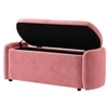 Risibol   Velvet 2 Seater Ottoman Bench  with Storage in Peach Color