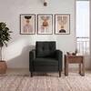 Winston 1 Seater Fabric Sofa in Asphalt Grey Colour