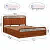 Yashika Solid Wood King Size Hydrulic Storage Bed In Honey Oak Finish (Copper Orange)) (72 - 78 inch)