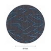Modern Geometric Round Wool Silk Rug Charcoal Blue 8 Feet Handmade Carpet