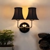 Devansh Dual Steel Metal Wallmounted Lamp With Cotton Steel Metal Shade