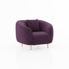 Amora 1 Seater Fabric Sofa In Plumy Purple Velvet Colour