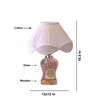 Devansh Off-White Vintage  Cotton Pleated Shade Lamp With Wood & Mosaic Glass Base For Decoration/Office/Home/Gifting/Study For Decoration/Office/Home/Gifting/Study