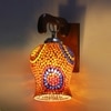 Devansh Solid Wood Electric Wall Light in Brown Colour with Multi Shade Count of 1 Light