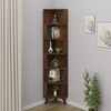 BLUEWUD Veluno Corner Shelf Bookshelf Cabinet Book Rack Organizer with Shelves for Storage D�cor Display Cabinet Floor Standing for Living Room Home Library (Brown Maple)