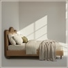 Solara Wave Luxe King Size Bed in velvet With Oak wood Frame & Hydraulic Storage