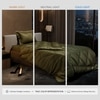 Stoa Paris Comforter for Single Bed, 300TC Satin Comforters in Olive Oasis