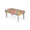 Bestone Solid Wood Bench In Multicolour Patch Kantha Fabric