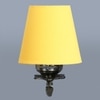 Devansh Metal Electric Wall Light in Antique Gold Colour with Yellow Shade Count of 1 Light